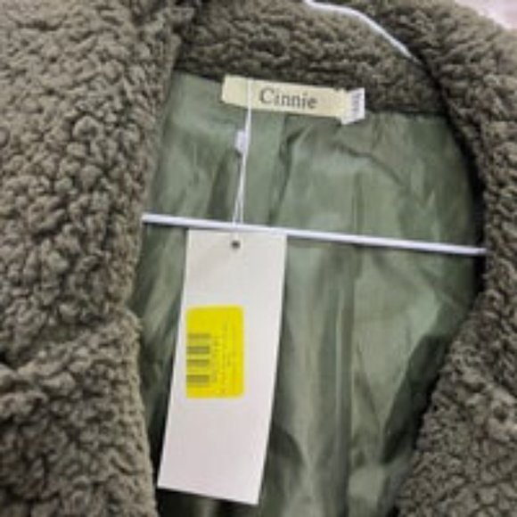 Cinnie Green Plush Pocket Notch-Lapel Button-Up Jacket (4XL) NWT - Picture 3 of 4